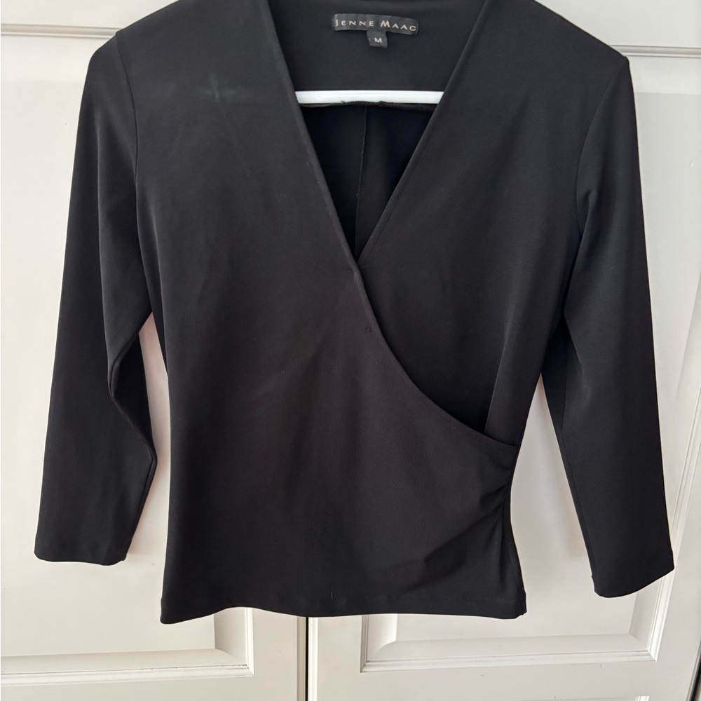 Jenne Maag Black‎ faux wrap top size medium.